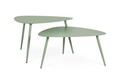 Set 2 masute de cafea pentru gradina/terasa Yvonne, Bizzotto, 77.5x73.5x45 cm, otel, invelis e-coating, finisaj mat, verde sage