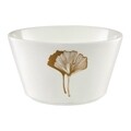 Bol Ginkgo Selene, Ambition, 14 cm, 680 ml, portelan, alb/auriu