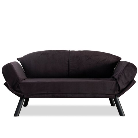 Canapea extensibila Genzo, Futon, 2 locuri, 177x81x87 cm, metal, negru