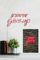 Decoratiune luminoasa LED, Never Give Up, Benzi flexibile de neon, DC 12 V, Rosu