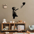 Decoratiune de perete, Banksy, Metal, Dimensiune: 105 x 85 cm, Negru