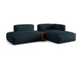 Coltar modular dreapta 2 locuri, Martina-169, Micadoni Home, 285x176x75 cm, tesatura structurata catifelata, albastru jeans