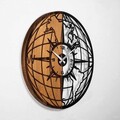 Ceas de perete, Wooden Clock, Lemn/metal, ø56 cm, Nuc / Negru