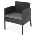 Set mobilier pentru gradina/terasa, 4 piese, Laredo, otel, negru/gri