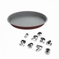 Set tava de copt si 9 forme pentru prajituri Sweet Cherry, Tognana, otel carbon