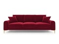 Canapea, Madara, Mazzini Sofas, 4 locuri, gold legs, 237x102x90 cm, catifea, rosu vin