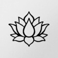 Decoratiune de perete, Lotus Flower 1 Metal  Decor, metal, 50 x 43 cm, negru