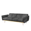 Canapea extensibila Samtige, Homla, 212x84x86.5 cm, lemn/catifea din poliester, negru