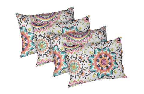 Set 4 perne Kantha, microfibra matlasata Alcam, 50x70 cm