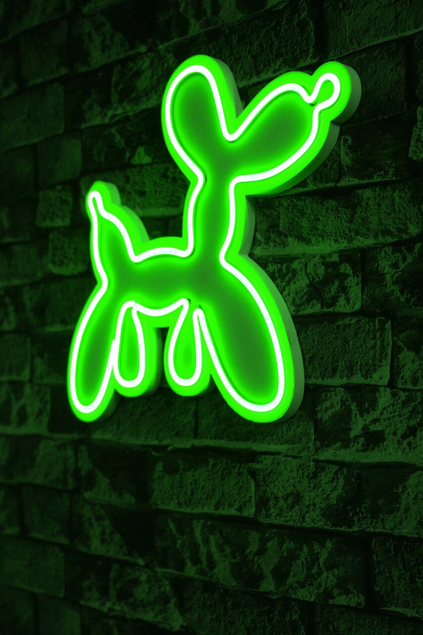 Decoratiune luminoasa LED, Balloon Dog, Benzi flexibile de neon, DC 12 V, Verde