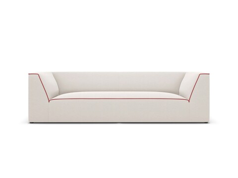 Canapea 3 locuri, Ruby, Micadoni Home, BL, 232x93x69 cm, tesatura chenille, bej/rosu