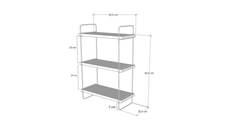 Raft de perete, Kalune Design, 40x20x66 cm, PAL melaminat, maro