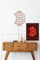 Decoratiune luminoasa LED, Bitcoin, Benzi flexibile de neon, DC 12 V, Rosu