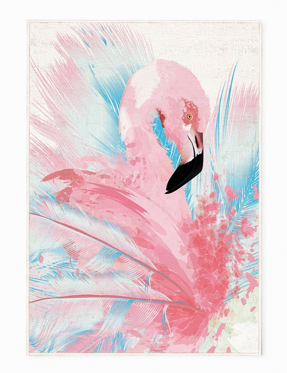 Covor Flamingo, Oyo Concept, 80x140 cm, poliester, multicolor