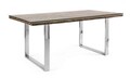 Masa Stanton, Bizzotto, 180x90x76 cm, 8 locuri, lemn reciclat/sticla temperata/inox