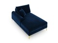 Sezlong living stanga, Madara, Mazzini Sofas, gold legs, 102x182x90 cm, catifea, albastru regal