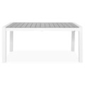 Set mobilier gradina/terasa Encore/Baria, 7 piese, 160/210x95x74 cm/56.5x62x86 cm, aluminiu, alb/gri