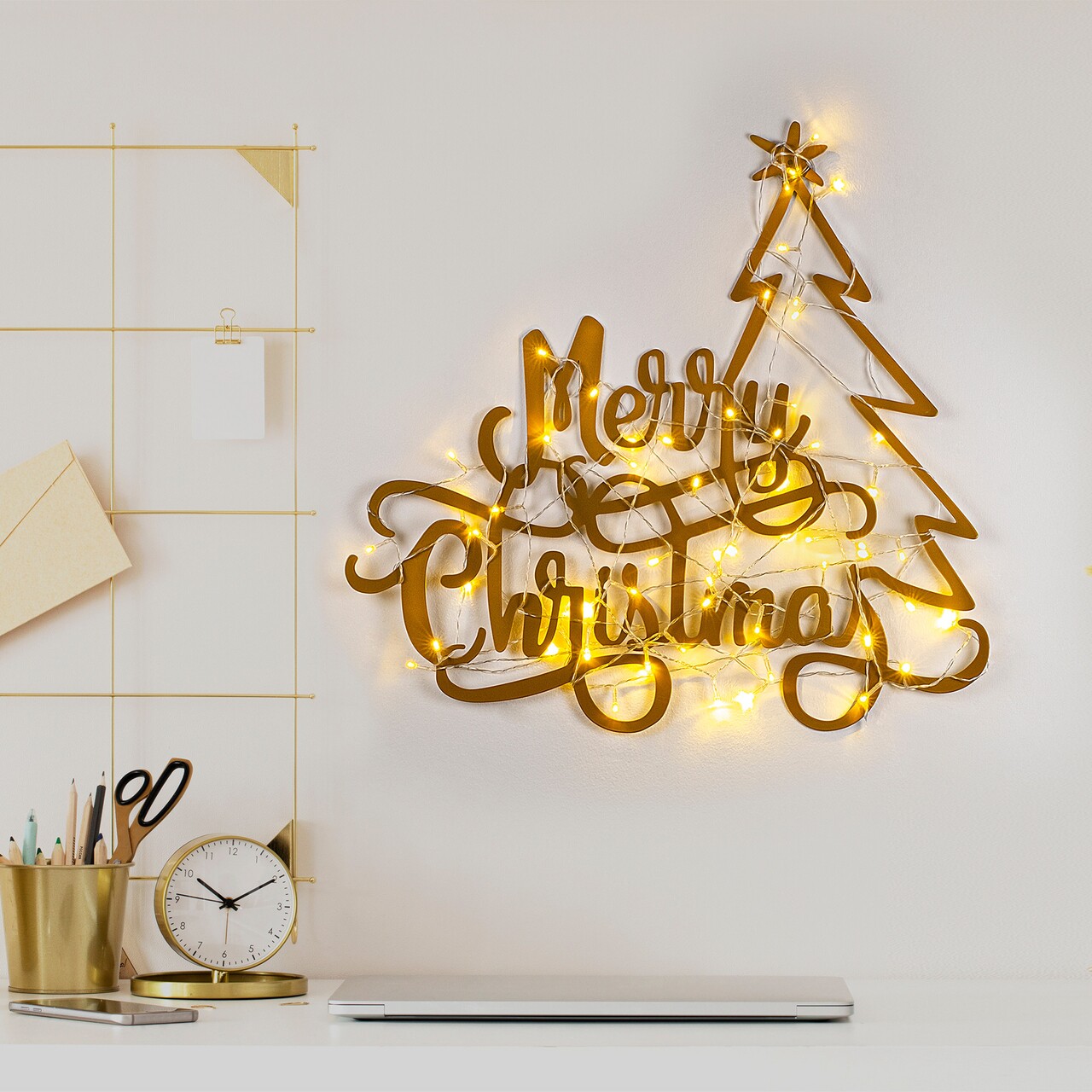 Decoratiune de luminoasa XMASGOLD-008, Tanelorn, 62x60 cm, metal, auriu - 1 | YEO