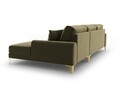 Coltar dreapta, Madara, Mazzini Sofas, 5 locuri, gold legs, 254x182x90 cm, catifea, verde