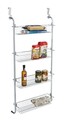 Etajera suspendabila Chrome, Wenko, 50x14x109 cm, metal/plastic PVC, argintiu lucios/gri