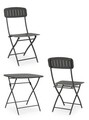 Set mobilier de gradina 3 piese Yvonne, Bizzotto, otel, finisaj mat, carbune