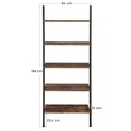 Biblioteca Ladder Industrial, Vasagle, 64 x 35 x 186 cm, fier/PAL, maro