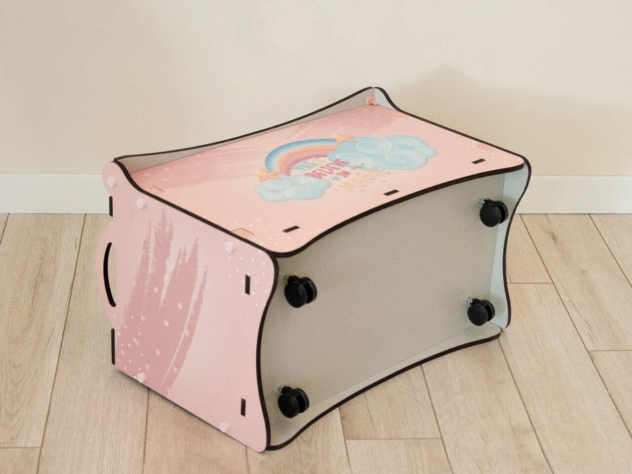 Cufar, Popcorn, Unicorn Kids Toy Box / Lousndk-01, 62x34x38 Cm, MDF , Multicolor