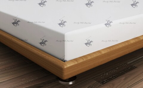 Cearceaf de pat cu elastic, 140x190 cm, 100% bumbac ranforce, Beverly Hills Polo Club, BHPC 001, albastru inchis