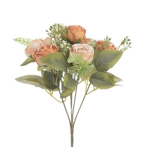 Floare artificiala Rose Bouquet, InArt, H33 cm, portocaliu