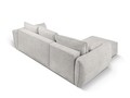 Coltar extensibil stanga 4 locuri, Kaelle, Micadoni Home, BL, 252x165x87 cm, poliester chenille, gri deschis