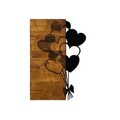 Decoratiune de perete, Love Metal, 50% lemn/50% metal, Dimensiune: 39 x 58 cm, Nuc / Negru