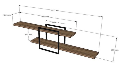 Raft de perete Mone, Asse Home, 120x18x30 cm, maro