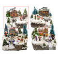 Decoratiune luminoasa Kids and snowman, Lumineo, 16x19x15 cm, polirasina, multicolor