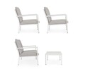 Set mobilier pentru gradina/terasa 4 piese Konnor, Bizzotto, aluminiu/tesatura impermeabila Ofelin, alb