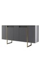 Consola, Bexley, Luxe, 160x35x80 cm, PAL, Antracit / Aur