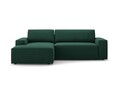 Coltar extensibil stanga 3 locuri cu lada depozitare, Jodie-78, Micadoni Home, 246x151x86 cm, tesatura structurata, verde