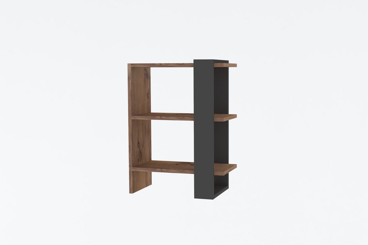 Biblioteca Ova, Puqa Design, 51.8x25x70 cm, antracit/natural - 1 | YEO