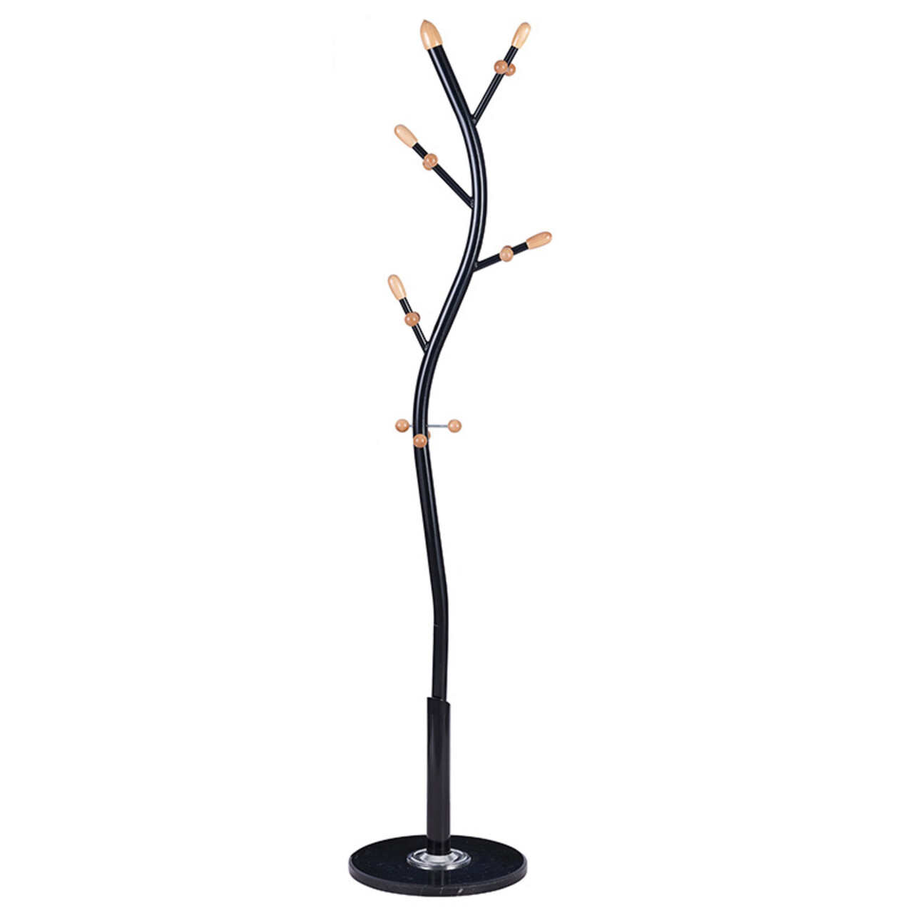 Cuier Sergio, Pakoworld, 37x37x171 cm, metal/marmura, negru/natural