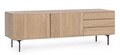 Comoda TV Widald, Bizzotto, 160 x 40 x 50 cm, MDF/furnir din lemn de frasin, natural