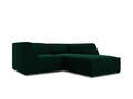 Coltar dreapta 3 locuri, Ruby, Micadoni Home, BL, 186x180x69 cm, catifea, verde bottle