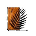 Decoratiune de perete, Leaf 3, 50% lemn/50% metal, Dimensiune: 50 x 58 cm, Nuc / Negru