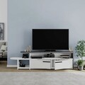 Comoda TV, Homitis, Lyra, 167x44.8x33 cm, Alb/Gri