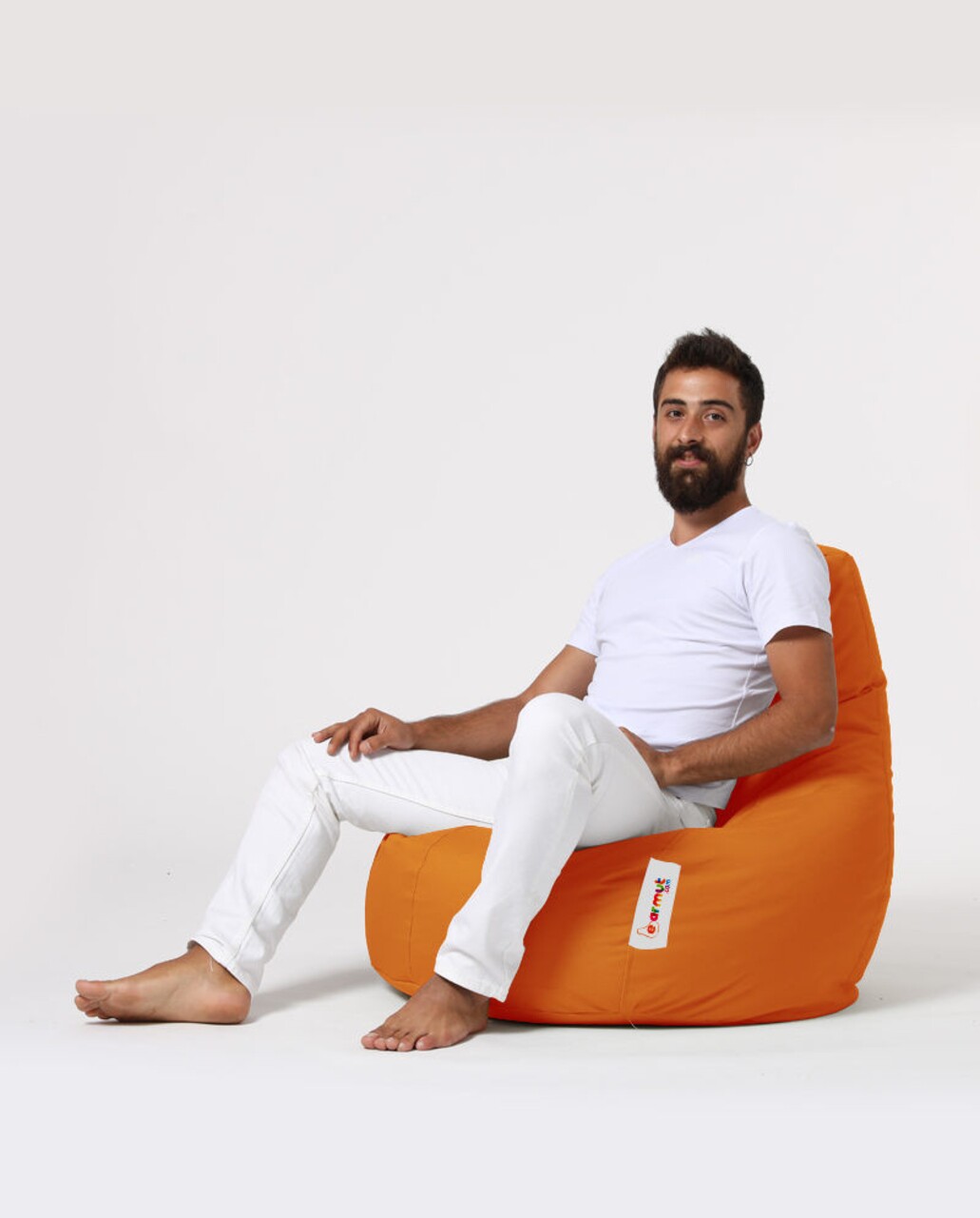 Fotoliu puf, Bean Bag, Ferndale Drop L, 80 x 80 cm, poliester impermeabil, portocaliu - 1 | YEO