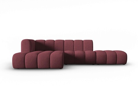 Coltar modular stanga 5 locuri, Lupine, Micadoni Home, BL, fara cotiera, 294x175x70 cm, poliester chenille, bordo