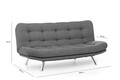 Canapea extensibila Misa Sofabed, Futon, 3 locuri, 198x128 cm, metal, gri