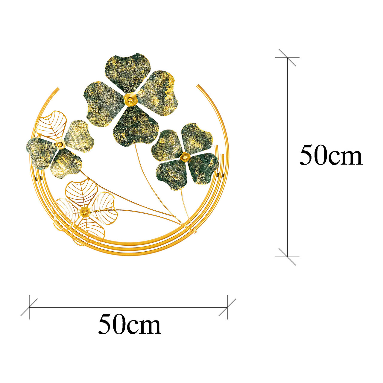 Decoratiune de perete, Shihezi, Metal, Dimensiune: 50 x 50 x 5 cm, Verde