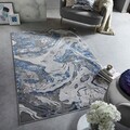 Covor Marbled Navy, Flair Rugs, 80x150 cm, polipropilena/poliester, bleumarin