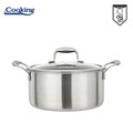 Oala cu capac 5 L, Titanium, Cooking by Heinner, 24x12 cm, inox/sticla, argintiu