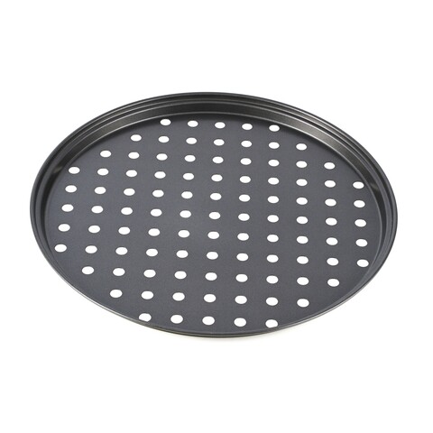 Tava perforata pentru pizza Vanora, Ø26 cm, otel carbon, negru