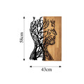 Decoratiune de perete, Tree Man, 50% lemn/50% metal, Dimensiune: 43 x 3 x 58 cm, Nuc negru